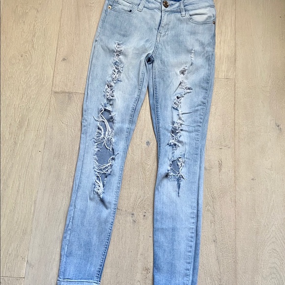 Bebe Distressed Denim Jeans - Picture 2 of 7